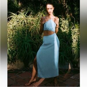 Reformation Kiwi Turquoise Dress 12 NWT